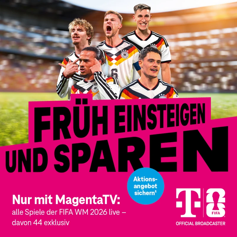 Telekom MagentaTV Werbung: Fußballer der deutschen Nationalmannschaft im Stadion